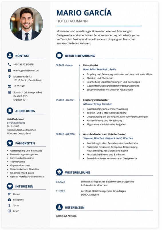 Ejemplo de currículum en Alemán