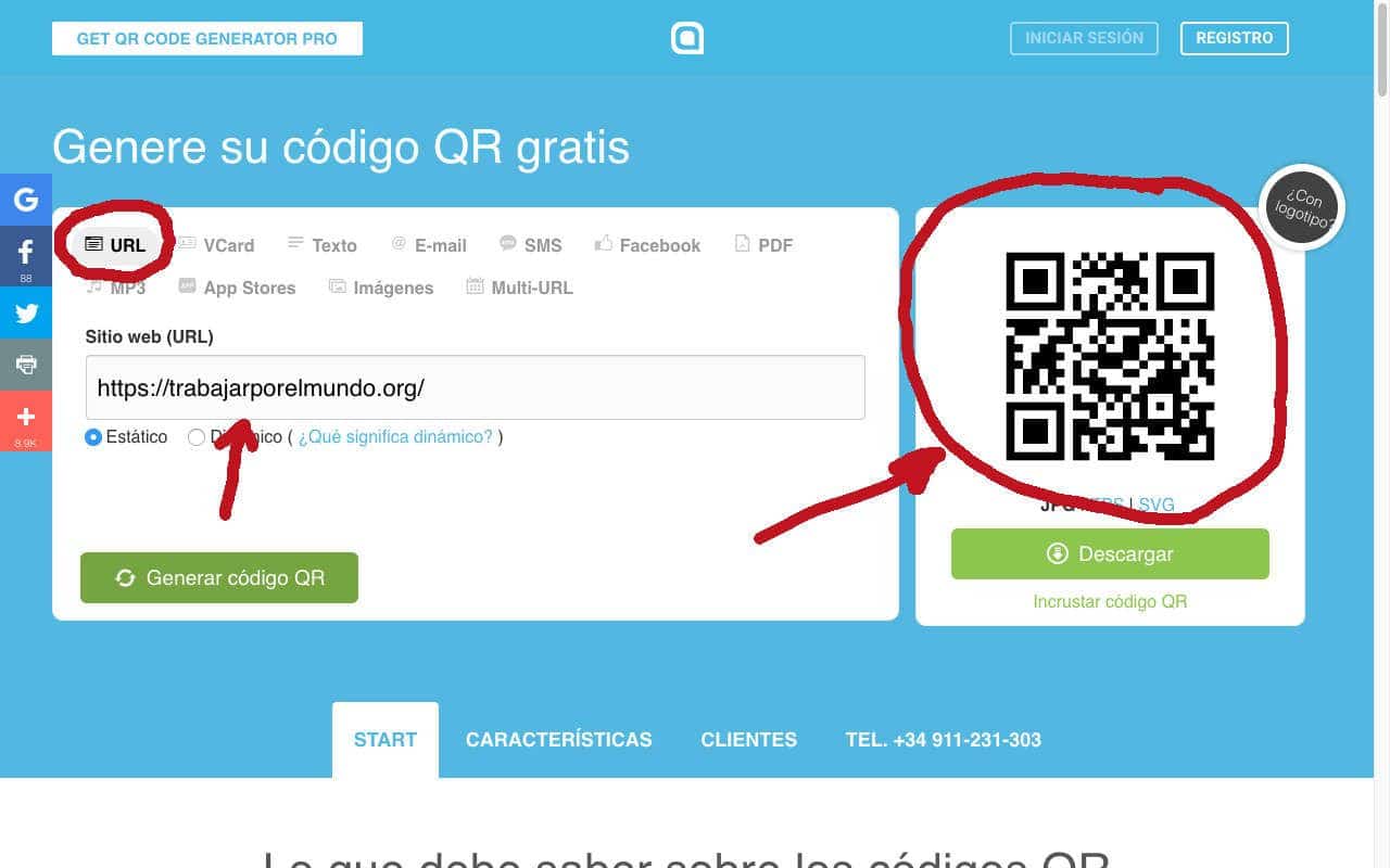 código QR para curriculum ejemplo