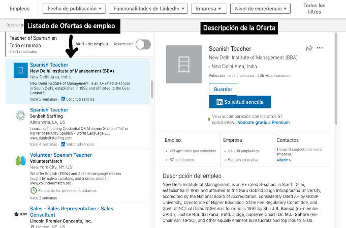 ofertas de empleo para trabajar como profesor de español 2