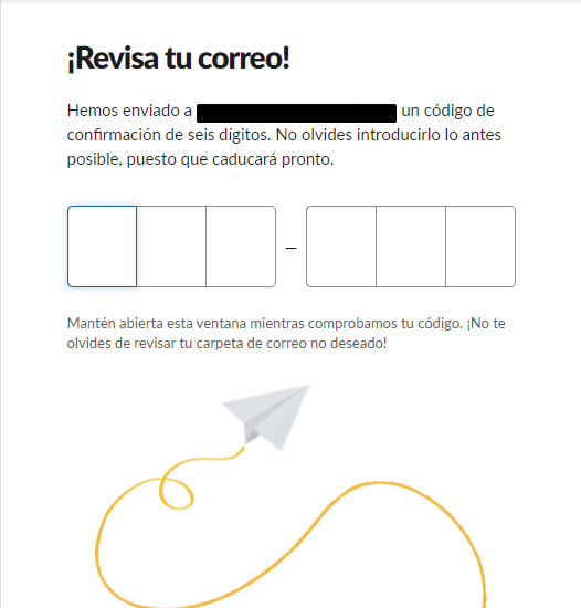 añade tu correo slack