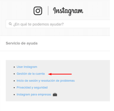 Gestión cuenta IG