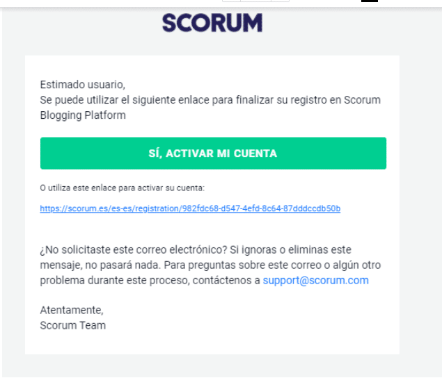 verifica email Scorum