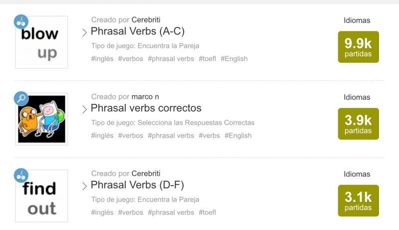 Recursos para aprender Phrasal verbs