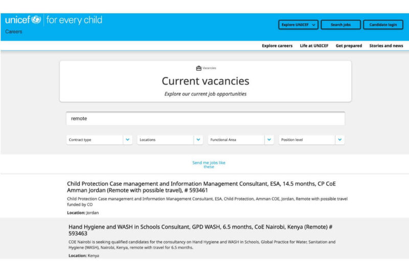 Empleo remoto en UNICEF