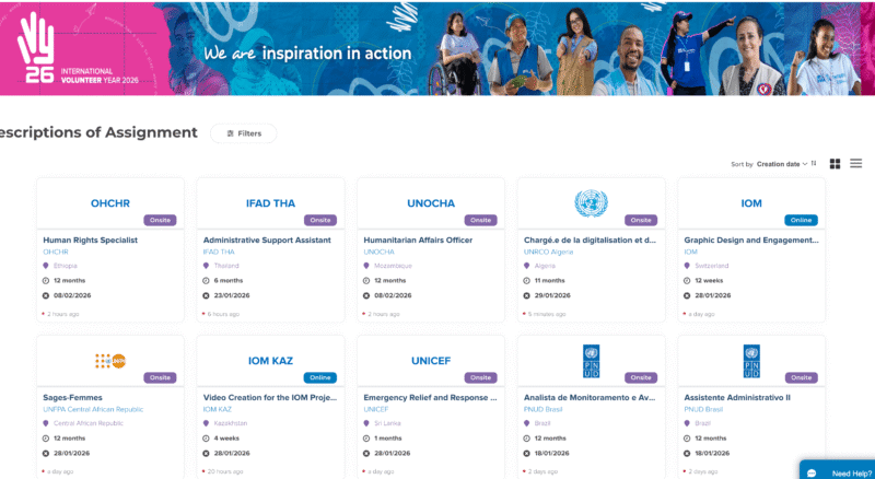 voluntariado online naciones unidas