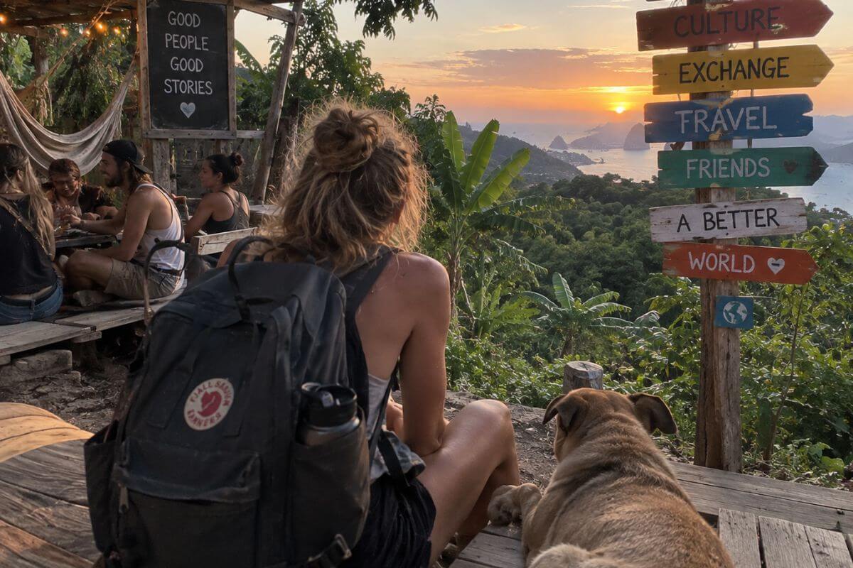 Viajeros realizando un voluntariado con Worldpackers