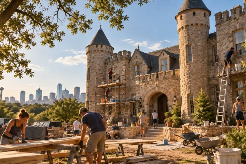 Vivir en un “castillo” de Texas a cambio de ayudar a restaurarlo